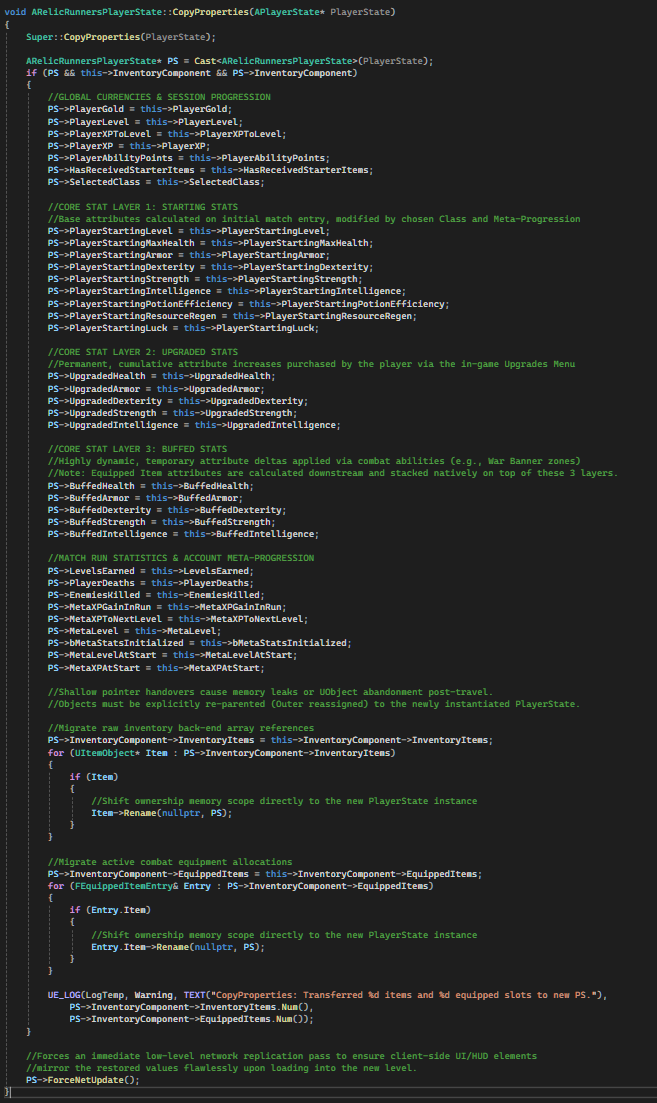 Player State Data Serialization Code
